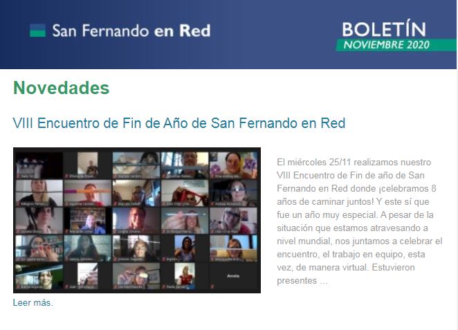 Boletín Noviembre 2020 -San Fernando en Red