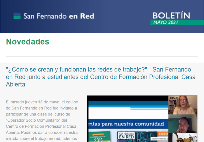 Boletín San Fernando en Red – Mayo 2021